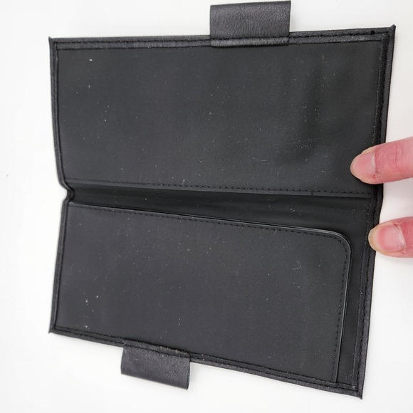 Buxton Womens‎ Black Leather Built In Calculator & Mirror Crossbody Strap Purse - Picture 8 of 16